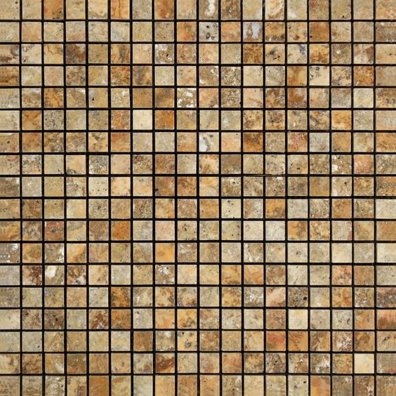 5/8 X 5/8 Scabos Travertine Polished Mosaic Tile