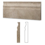 Ivory Travertine Honed 5 X 12 Baseboard Trim Molding