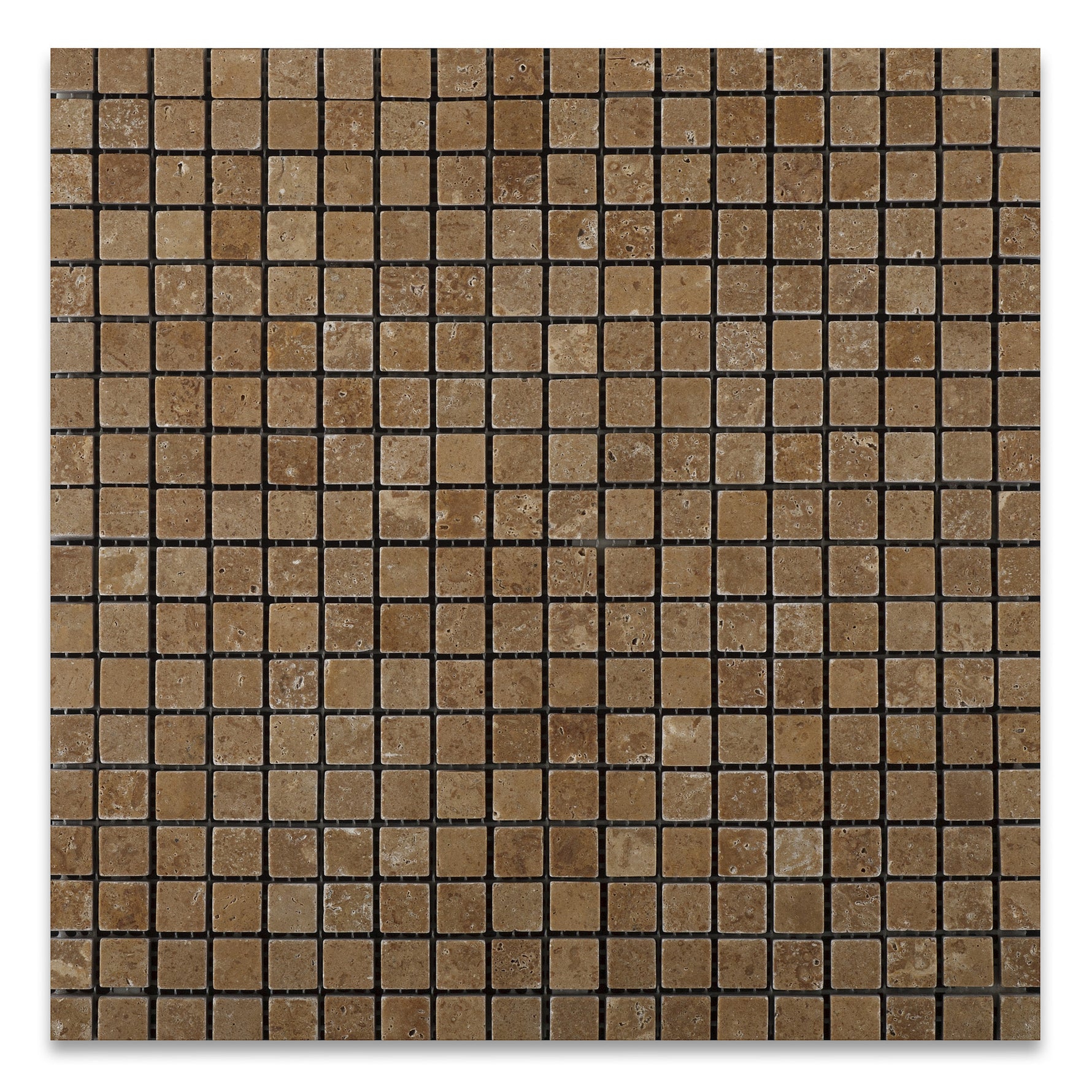 5/8 X 5/8 Noce Travertine Tumbled Mosaic Tile