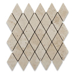 Ivory Travertine 2 X 4 Tumbled Diamond Mosaic Tile