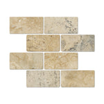 3 X 6 Philadelphia Travertine Tumbled Subway Brick Field Tile