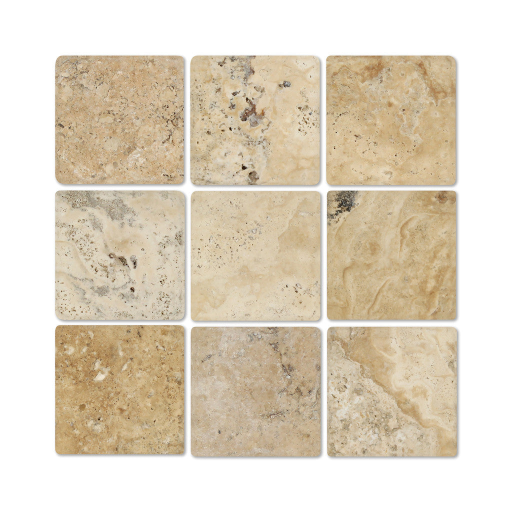 4 X 4 Philadelphia Travertine Tumbled Field Tile