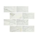 6 X 12 Calacatta Gold Marble Honed Subway Brick Field Tile