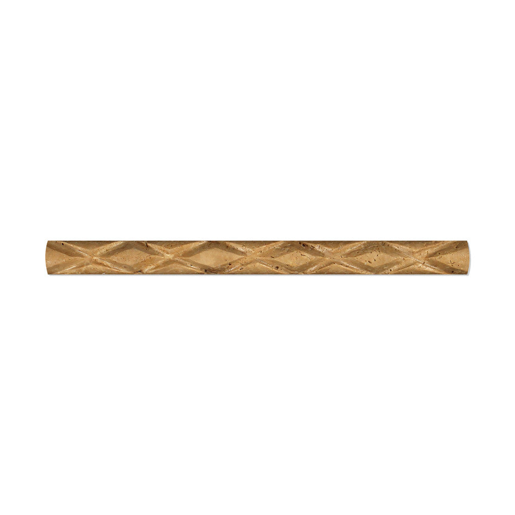 Noce Travertine Honed 1 X 12 Diamond Rope Liner