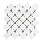 Thassos White Marble Honed Lantern Arabesque Mosaic Tile