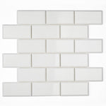 2 X 4 Thassos White Marble Honed & Beveled Brick Mosaic Tile