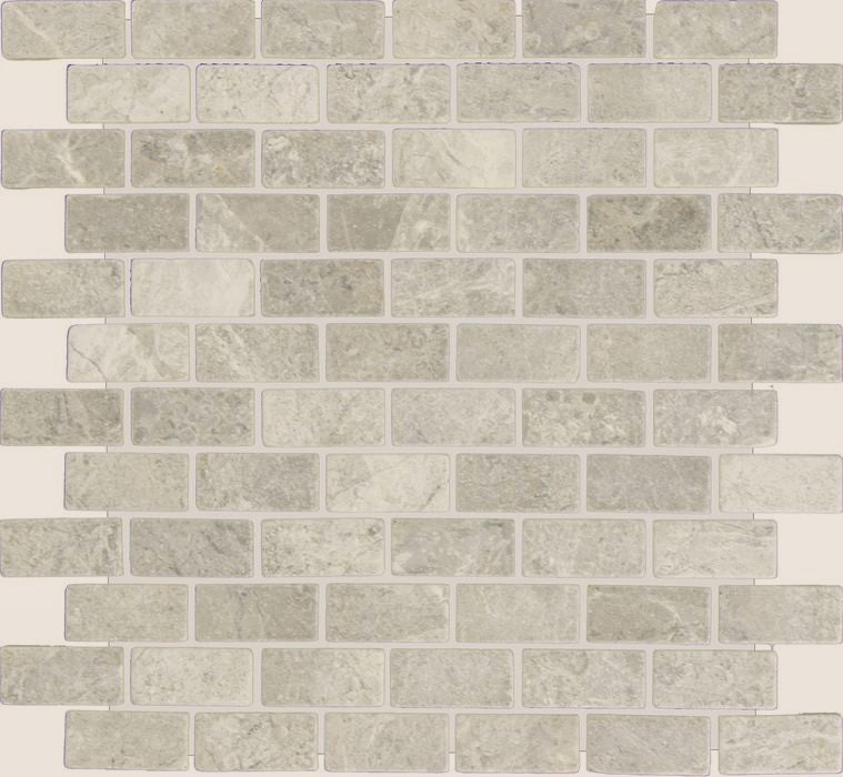 1 X 2 Tundra Gray (Atlantic Gray) Marble Polished Brick Mosaic Tile